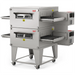 XLT 2336 Series compact conveyor ovens in a double-stacked configuration on a stainless steel stand with casters