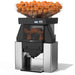 Zummo Z40-N electric citrus juicer in stainless steel and black with digital display and loaded orange feeder