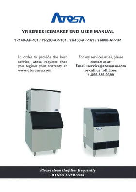 Open the Atosa YR800-AP-261 30-inch modular ice machine product manual (PDF) for installation, cleaning and troubleshooting