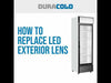 How-to video: replacing and reinstalling the LED light lens inside a Duracold glass door display cooler