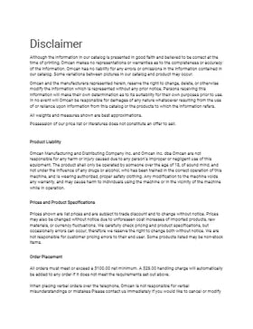 Open the Omcan warranty and terms document (PDF) for the 48377 36-inch grab-and-go open air refrigerated merchandiser