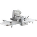 Alpha ACCS-17 countertop reversible conveyor dough sheeter with white conveyor belts extended and stainless frame
