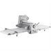 Alpha ACCS-20 countertop reversible conveyor dough sheeter with white conveyor belts extended and stainless frame