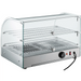 Alpha ACDW-22-2 curved glass 22-inch food warmer, angled front view showing the temperature dial and power switch