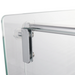 Alpha ACDW-22-2 curved glass display food warmer, close-up of the chrome rear door handle on the glass