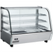 Alpha ACDW-36 34-inch curved glass countertop display food warmer with three wire shelves and stainless steel base