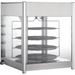 Alpha ADW-158R deluxe glass display pizza warmer, rear view showing the four-tier wire racks through the glass sides