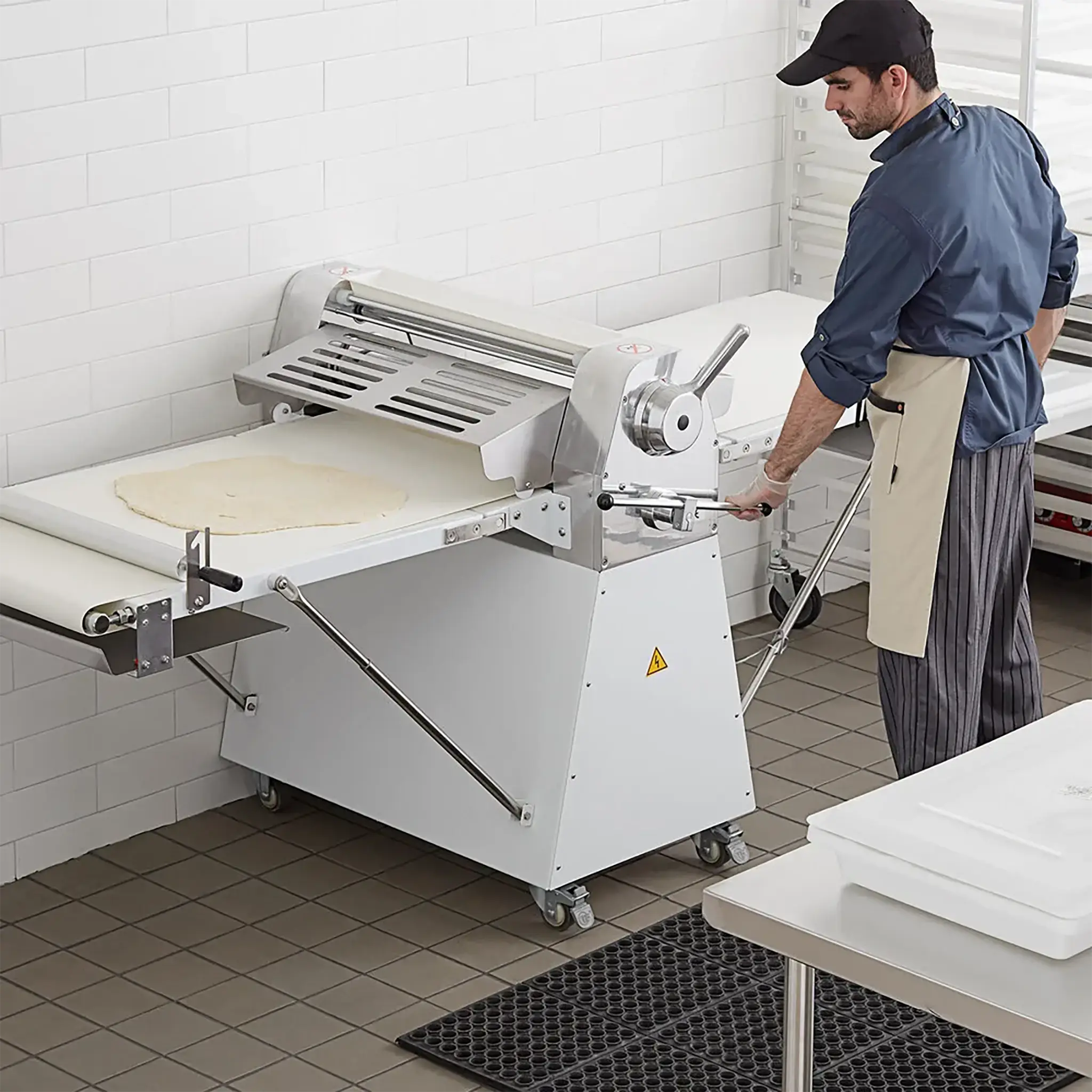 Alpha AFCS-20 Floor Model Reversible Conveyor Dough Sheeter - 20"W x 85"L-Phoenix Food Equipment