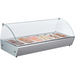 Alpha AHS-45 45-inch countertop hot serving station shown in use with hot food in the stainless steel steam pans