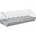 Alpha AHS-45 45-inch countertop hot serving station with curved glass sneeze guard and six steam pans, front view