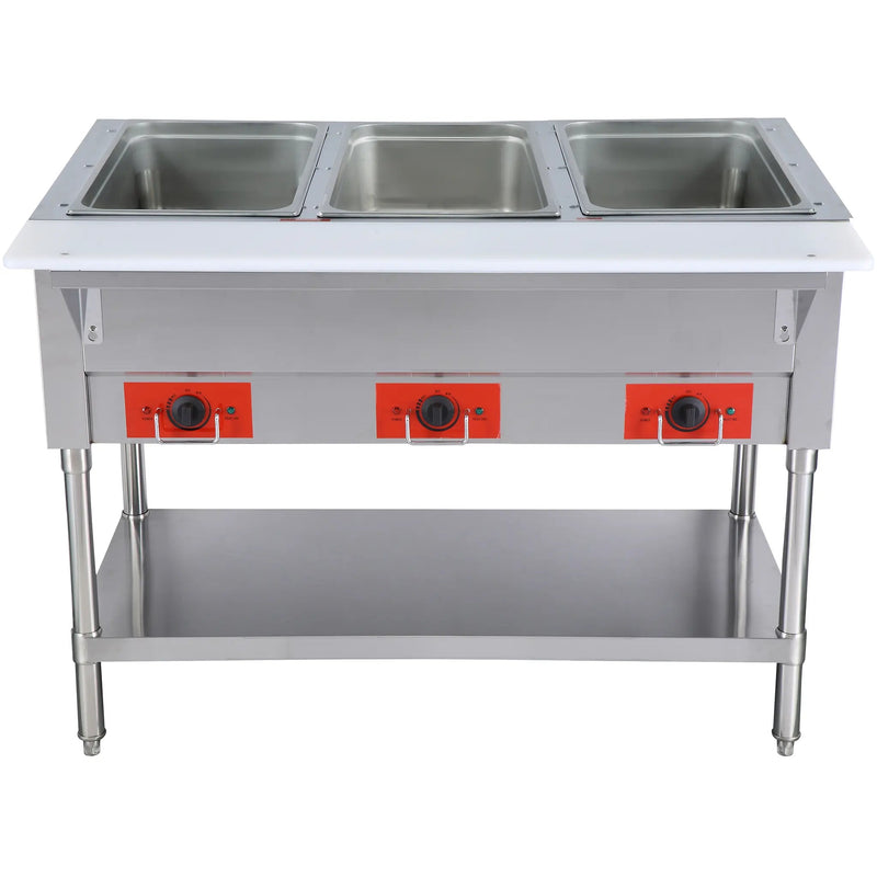 Alpha AHT-3 Electric 3 Well Hot Table - 120V or 208-240V, NO WATER REQUIRED-Phoenix Food Equipment
