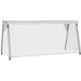 Alpha AHT series steam table sneeze guard with clear glass panel and stainless steel tubular supports