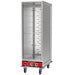 Alpha ANHP-36C non-insulated proofer and heated holding cabinet with clear door and red control panel on casters