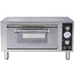 Alpha APO-1 electric single deck countertop pizza oven in stainless steel with window door and dial controls, 120V