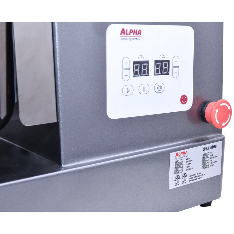 Alpha AVS-10T Ten Speed Commercial Tilting Spiral Mixer - 10Qt Capacity, 120V-Phoenix Food Equipment