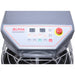 Alpha AVS-20 20 qt spiral mixer, close-up of the digital speed and timer control panel with red emergency stop