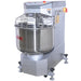 Alpha AVS-40 40 qt ten speed commercial spiral mixer in stainless steel with wire bowl guard, angled front view