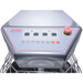 Alpha AVS-50 50 qt ten speed spiral mixer, close-up of the dual digital timer control panel and red emergency stop