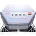 Alpha AVS-60 60 qt ten speed spiral mixer, close-up of the dual digital timer control panel and red emergency stop