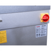 Alpha AVS-60 60 qt commercial spiral mixer, close-up of the red and yellow main power switch and spiral mixer plate