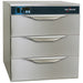 Alto-Shaam 500-3D triple warming drawer in stainless steel with three drawers and digital control panel, angled view