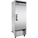 Atosa MBF8501GR 27-inch single door stainless steel reach-in freezer with bottom-mount compressor, angled view