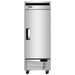 Atosa MBF8505GR 27-inch single solid door stainless steel reach-in refrigerator on casters, front view