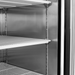Atosa MCF8701GR 27-inch display freezer, close-up of the stainless steel interior and door frame