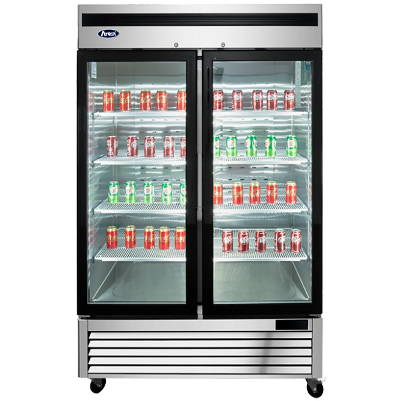 Atosa MCF8703ES Double Door 54" Wide Stainless Steel Display Freezer-Phoenix Food Equipment