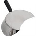 Axis 81-V380 stainless steel meat shovel, close-up of the crescent-shaped polished scoop and black handle, angled