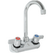 BK Resources BKF-W-3G-G quick turn wall mounted hand sink faucet with chrome gooseneck spout and handles