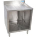 BK Resources UB4-21-GC240 24-inch stainless steel open glass rack cabinet with drainboard top, empty
