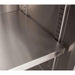BK Resources UB4-21-GC241 24-inch glass rack cabinet, close-up of the adjustable stainless steel shelf