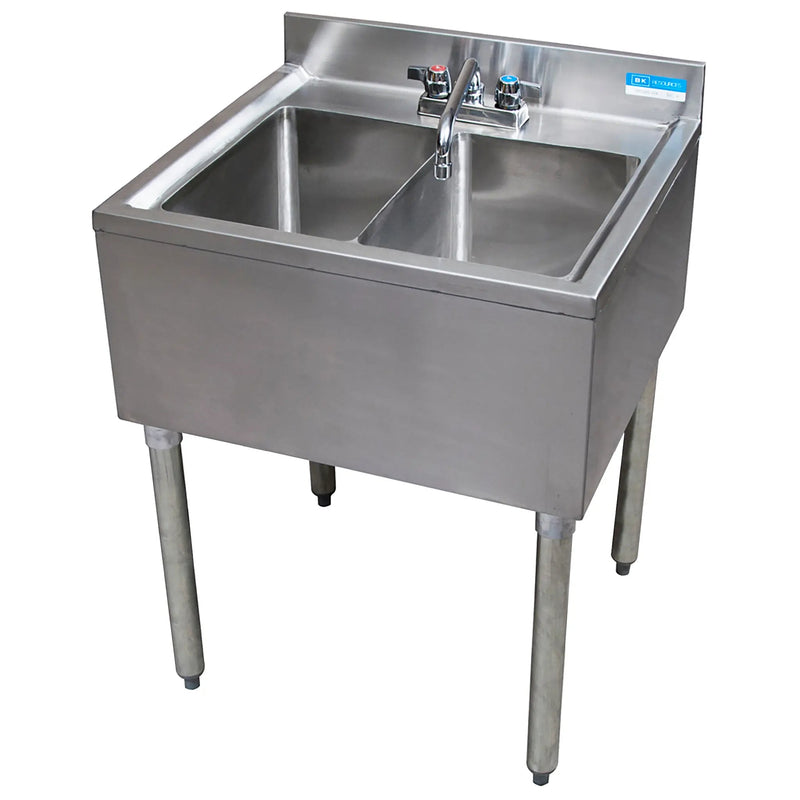 BK Resources UB4-224S Series 24" Wide Bar Sink - 18" or 21" Deep-Phoenix Food Equipment