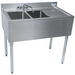 BK Resources UB4-36S 36-inch stainless steel bar sink, two compartments with right drainboard and faucet
