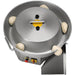 BakeMax BMDBR03 dough ball rounder, top view into the stainless steel bowl with dough balls moving along the spiral track