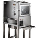 BakeMax BMDD005 countertop dough divider and rounder in stainless steel on a stand with front output shelf, angled view