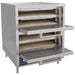 Bakers Pride P44S electric Hearthbake pizza and pretzel oven with both doors open showing four stone baking decks