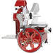 Berkel 300M-STD manual prosciutto flywheel slicer with 12-inch blade, red finish with ornate flywheel