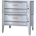 Blodgett 1048 natural gas 47-inch deck pizza oven, stainless steel double deck stacked configuration on legs