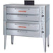 Blodgett 911/911P natural gas 33-inch deck roasting and pizza oven, stainless steel double deck stacked on legs