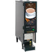 Bunn FMD-1 single flavour powdered hot drink dispenser with stainless body, hot chocolate door graphic and drip tray