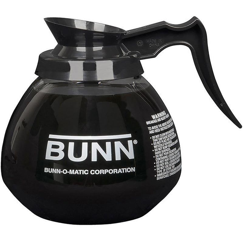 Bunn GLASS Economy 64 Oz. Carafe - Sold Individually, Black & Orange-Phoenix Food Equipment