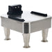 Bunn INFUSION SERIES single soft heat docking stand in stainless steel with adjustable legs, angled view