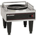 Bunn RWS1 stainless steel plate style warmer with wire server rack and red switch for the 5.7L GPR server, angled view