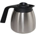 Bunn THERMAL 64 oz. stainless steel insulated coffee carafe with black handle and lid, side view
