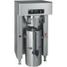 Bunn TITAN-SINGLE Titan Series stainless steel coffee brewer with hot water tap and one large server, angled view