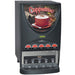 Bunn iMIX-5 black powdered hot drink dispenser with five flavour buttons and illuminated cappuccino door panel