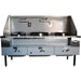 Cambo CAM-3 natural gas or propane triple burner wok range in stainless steel with backsplash and swing faucets