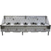 Cambo CAM-5 natural gas or propane five burner wok range in stainless steel with long backsplash and faucets
